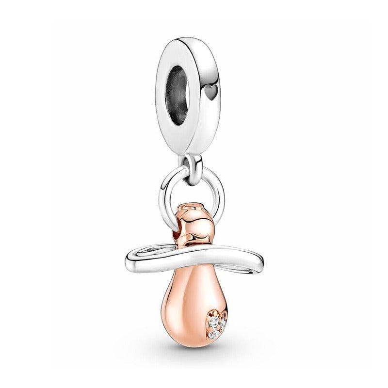 S925 sterling silver eternal confession double surround heart small motorcycle DIY accessories