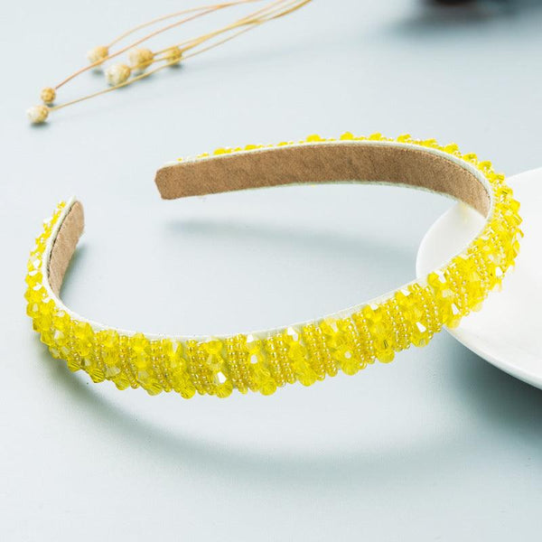 Hair Hoop Hand-Woven Beaded Headband Female Baroque Sponge Hair Bundle Korean Face Wash Hair Accessories