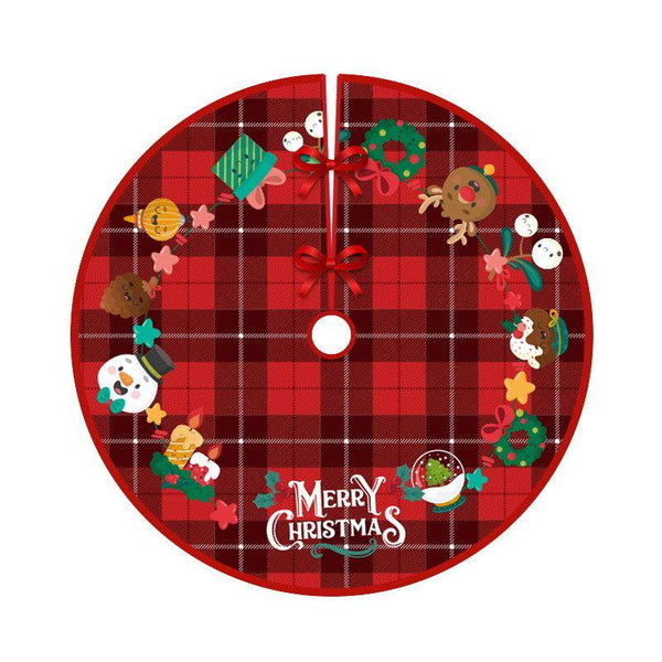 Deer Head Snowflake Santa Claus Gift Box Series Christmas Tree Bottom Decoration Apron Atmosphere Decoration