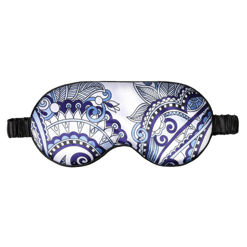 Double-Sided Imitation Silk Eye Mask Satin Silk Eye Protection Blackout Sleep Mulberry Silk Eye Mask Printed Spot Wholesale
