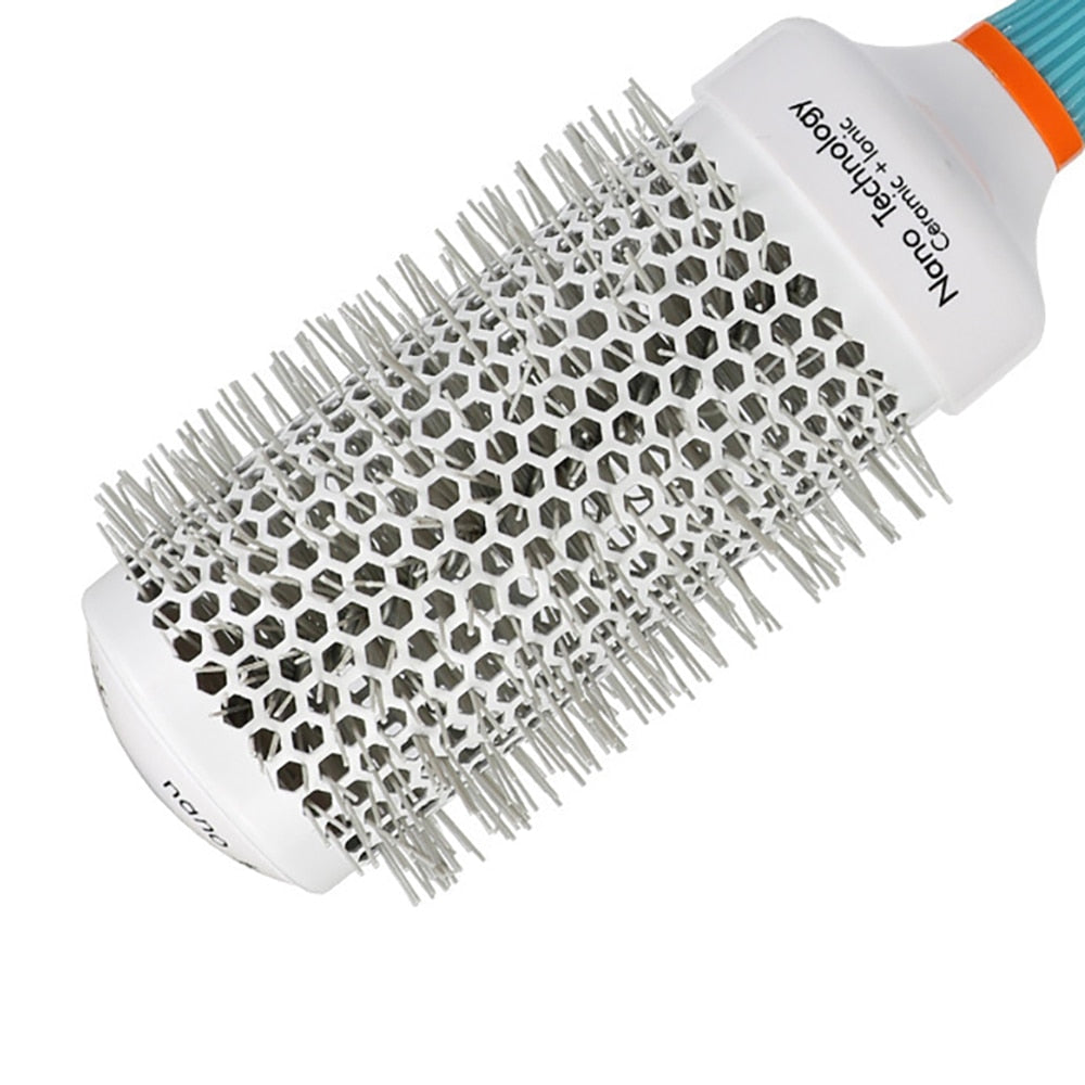 Professional Round Blue Hair Brush Ceramic Ion Hairbrush Comb Fashion Salon Hair Styling Tools