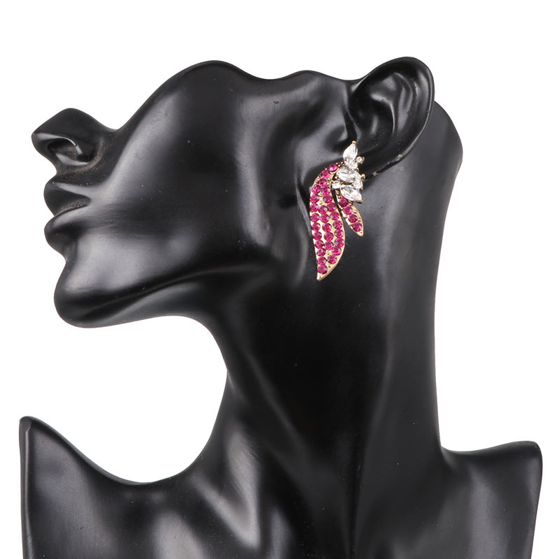 Alloy Glass Stone Stud Earrings