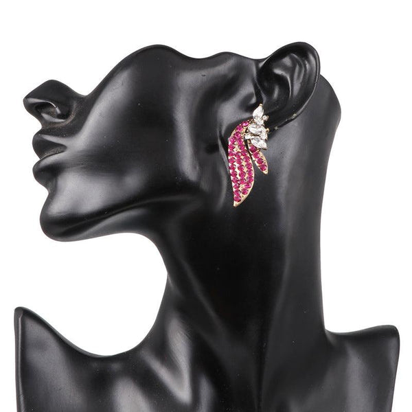 Alloy Glass Stone Stud Earrings
