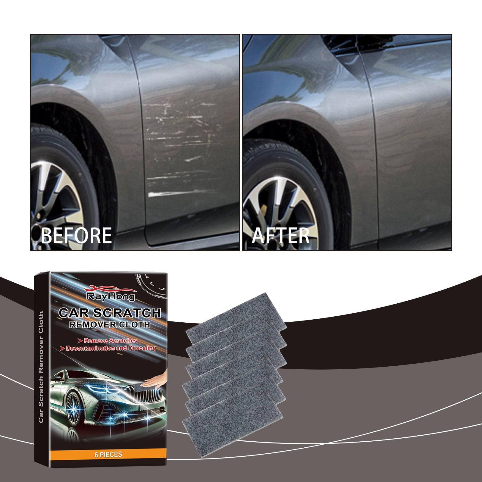 Automotive Nano Scratch Repair Cloth, Automotive Paint Scratch Water Stain Cleaning Repair And Maintenance Portable Cloth