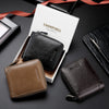 Men's Wallet Leather Zero Purse Zipper Wallet Horizontal Multi-Function Gift Box Wallet