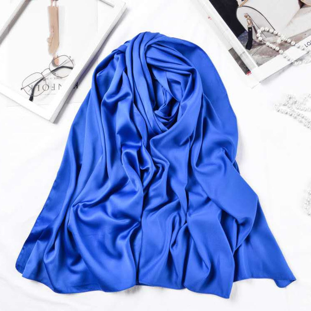 Malaysia bawal 110*110cm Large Square Scarf Single Color Matte Satin Silk Scarf Women's Headscarf Shawl