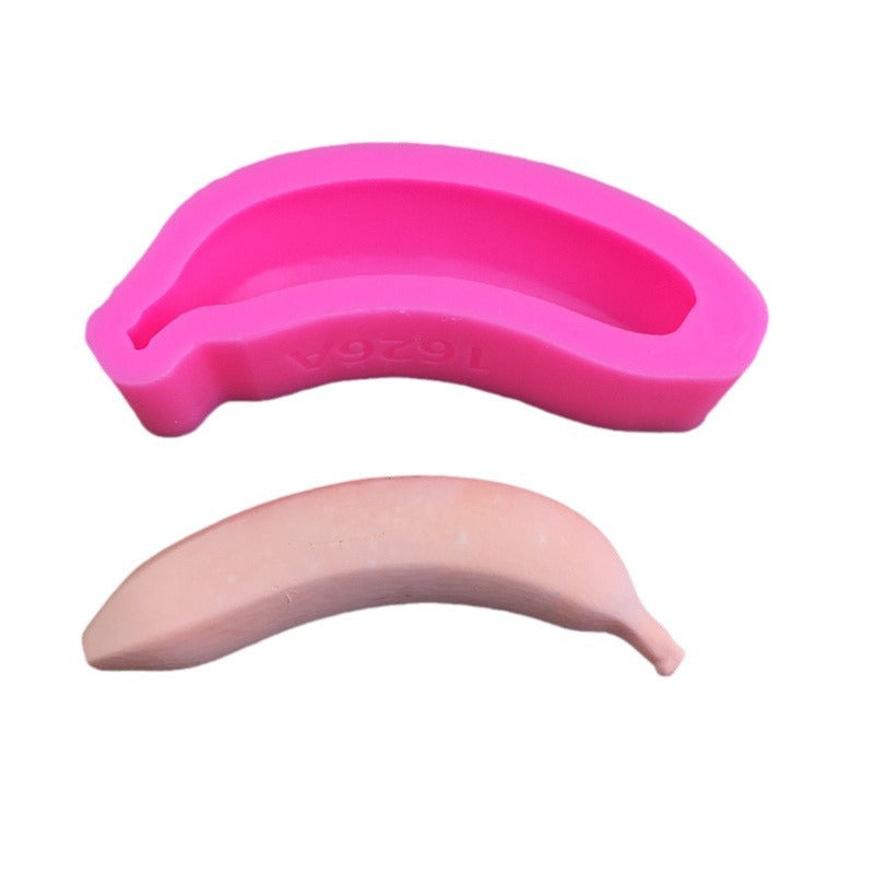 A 3D banana mousse cake with jelly pudding baked and decorated using silicone molds