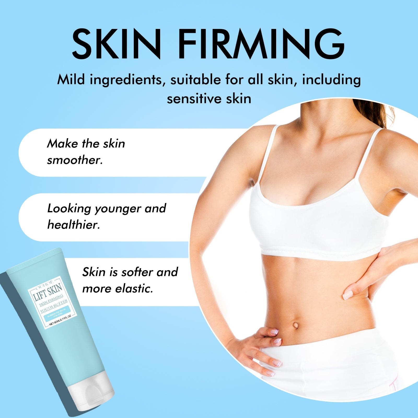Skin Firming Youth Butter, Moisturizing And Hydrating Deep Moisturizing Skin Firming Whitening Body Cream