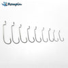 Rompin 100pcs Narrow J Bend Worm Hook for Carolina Rigs Bass Fishing Hooks