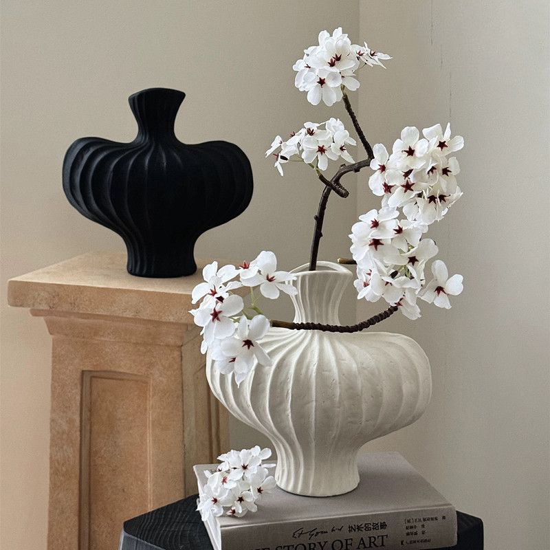 Plastic art imitation ceramic vase high-end decoration for living room desktop decoration