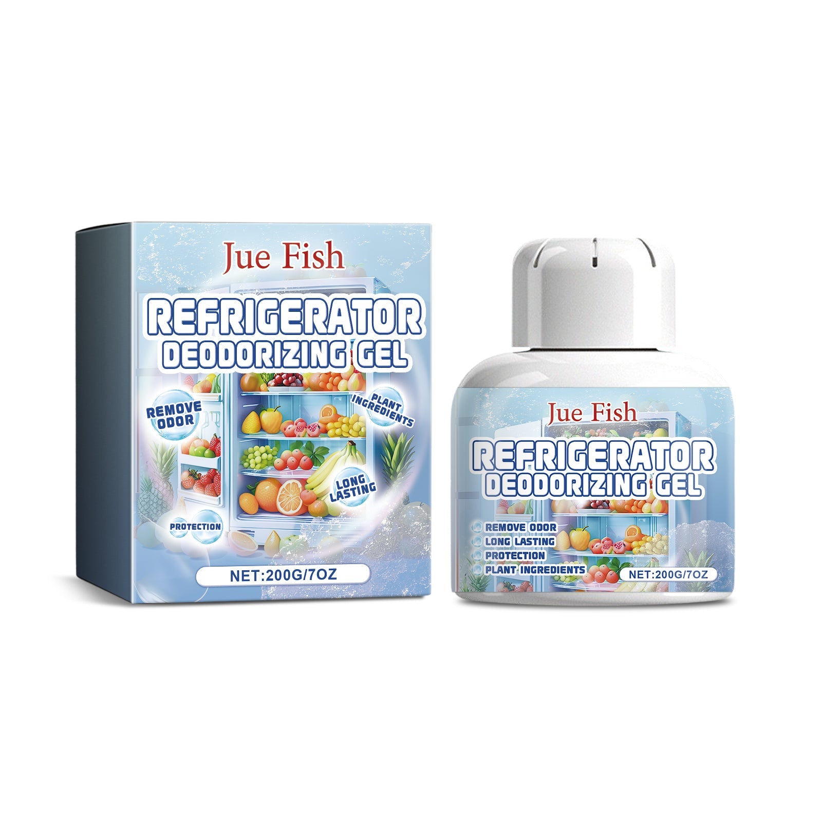 Refrigerator Deodorizer Purifying Gel, Indoor Refrigerator Deodorization Purification Fresh-Keeping Anti-Channeling Clean Odor