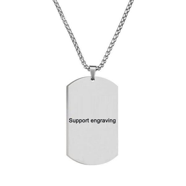 European and American high-end stainless steel military brand necklace engraved pendant jewelry