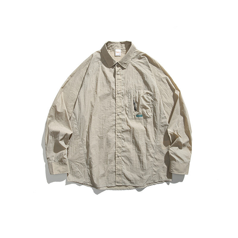 Casual sun protection long sleeved shirt jacket men's shirt