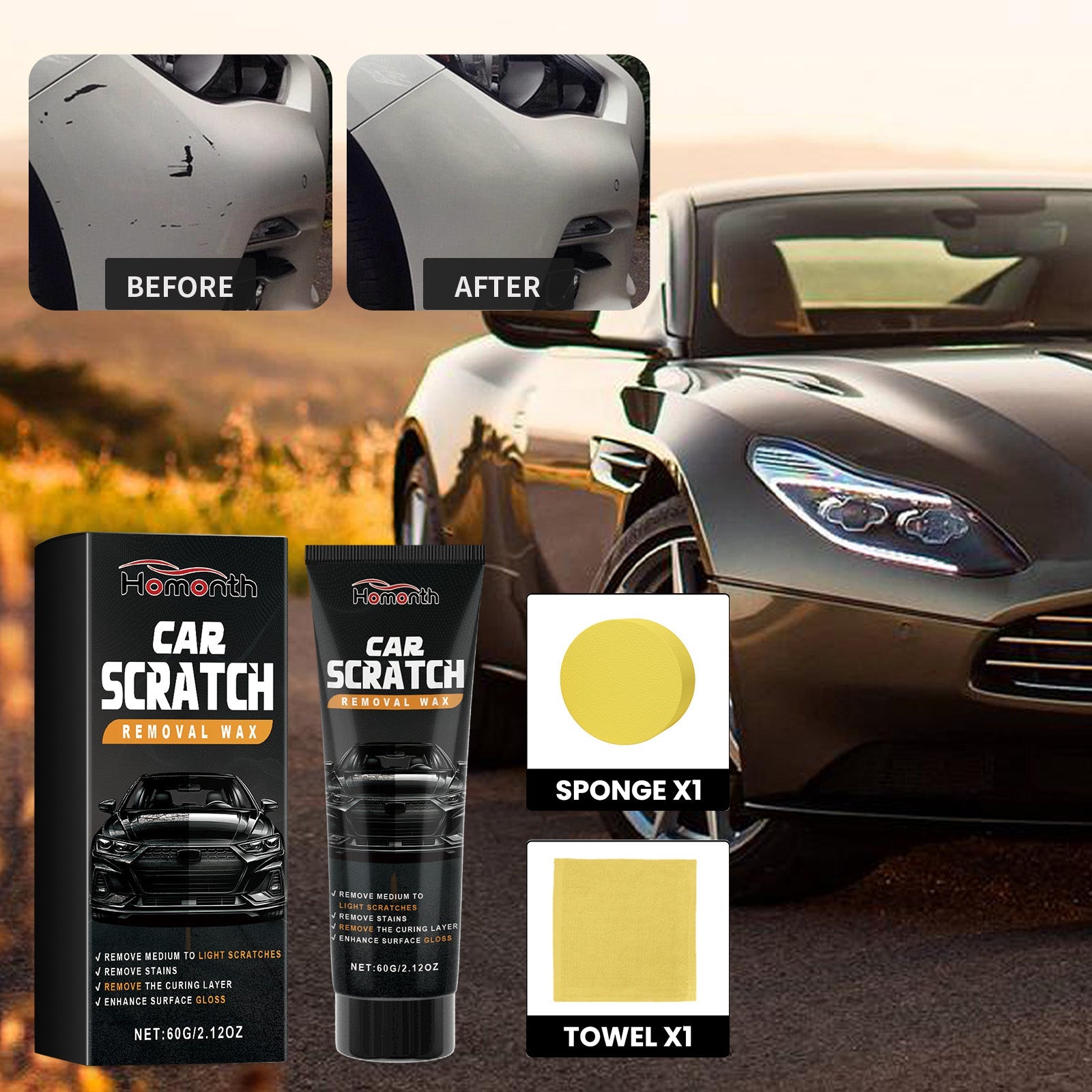 Car Scratch Removal Wax, Automotive Finish Coating Polishing Retreading Scratches Repair