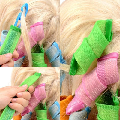18pcs Hair Rollers Snail Rolls Styling Curler Tools, Easy At Home DIY Natural Way Magic Roller Magic Curler
