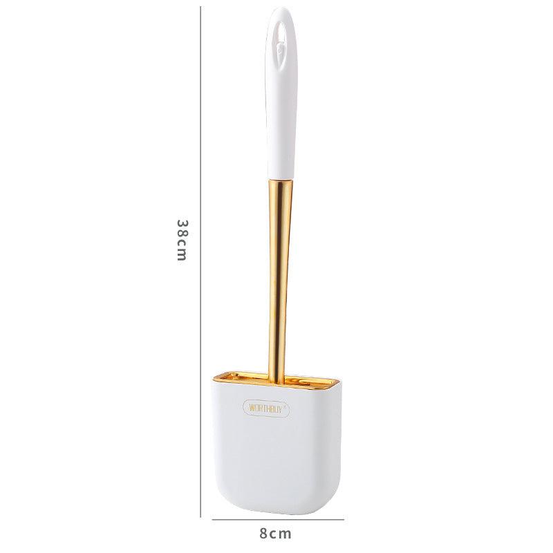 Luxury Toilet Brush Wall Mounted Holder Silicone Flat Head Cleaning Brush Corner Gap Cleaner