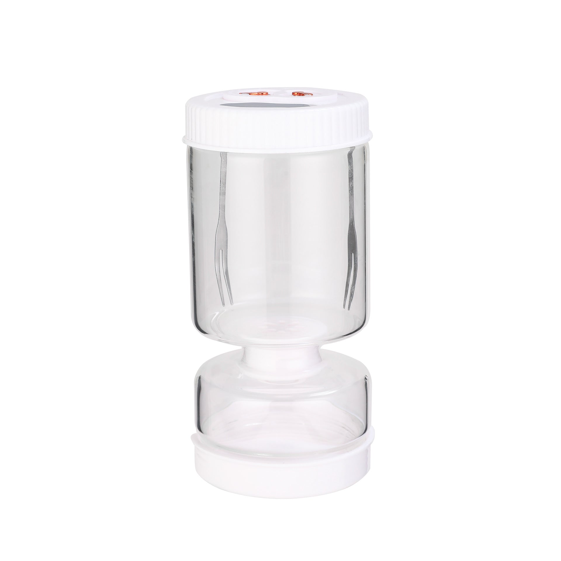 Circular Fifth Generation Dry-Wet Separation Pickle Jar: Sand Timer Glass Container