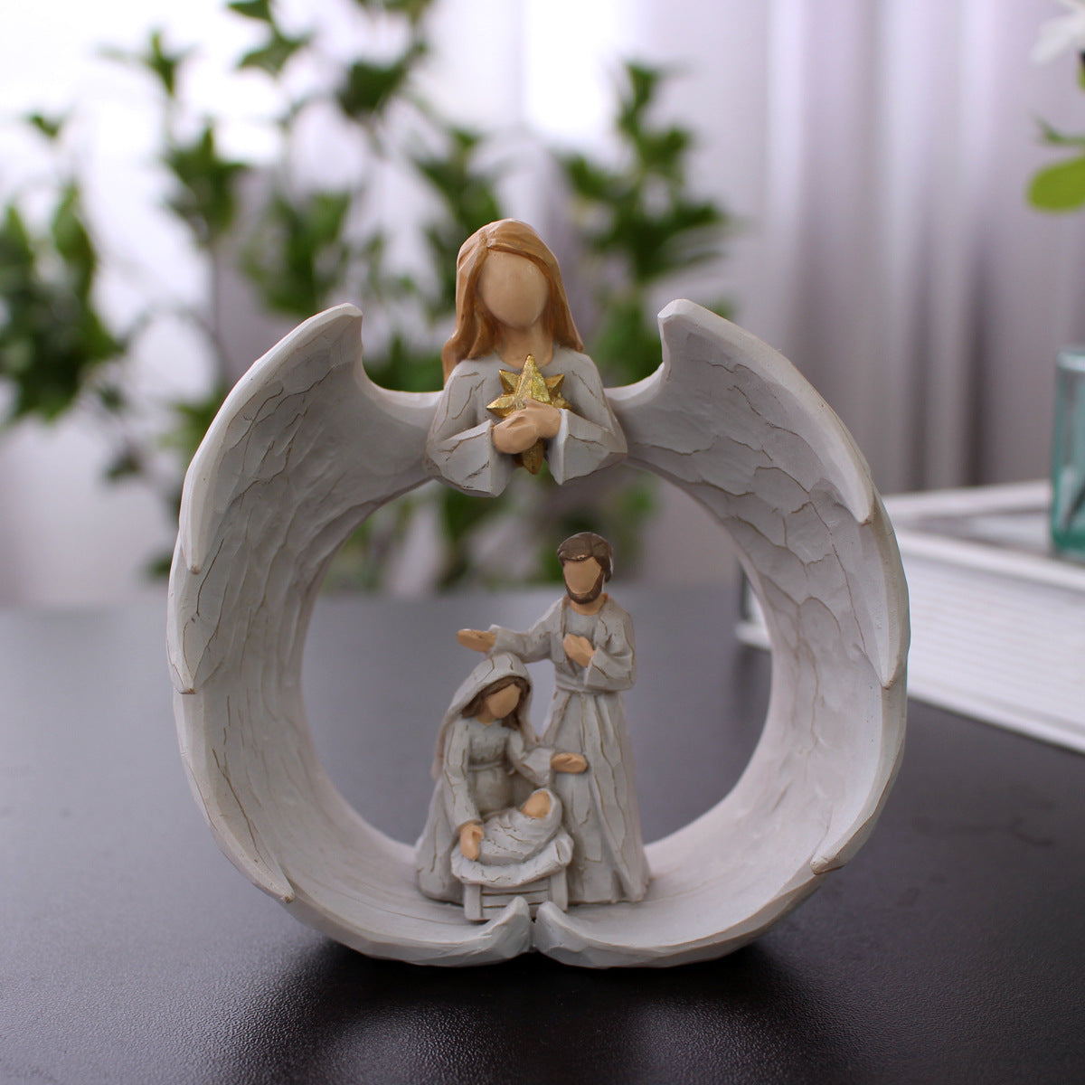 Nordic Creative Angel Family Sculpture Decoration Home Living Room Bookcase Decoration Crafts Resin Statue Ornament