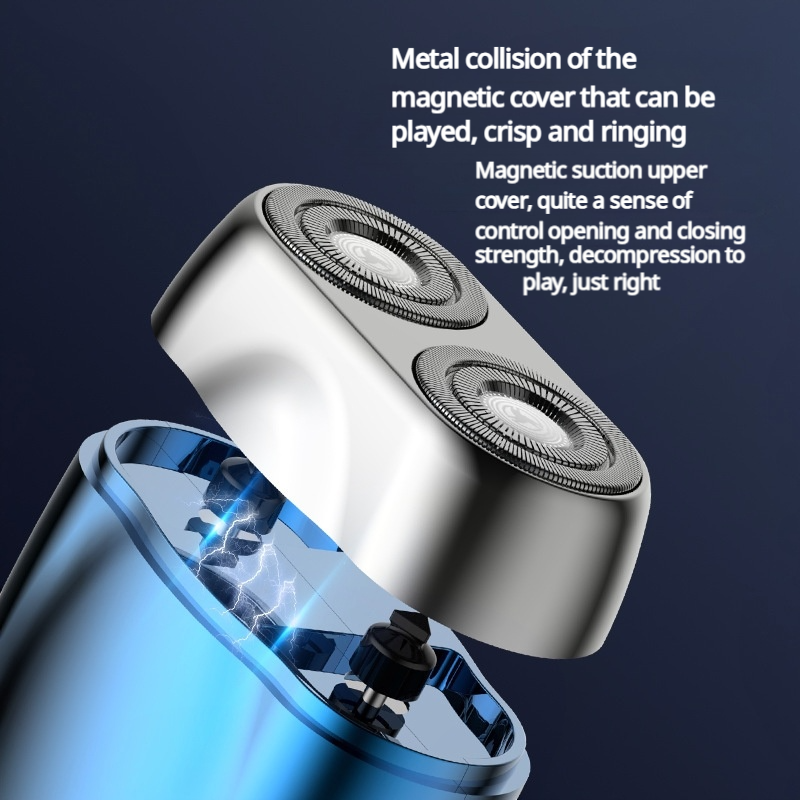 Double headed mini magnetic shaver portable men's electric shaver rechargeable electric shaver