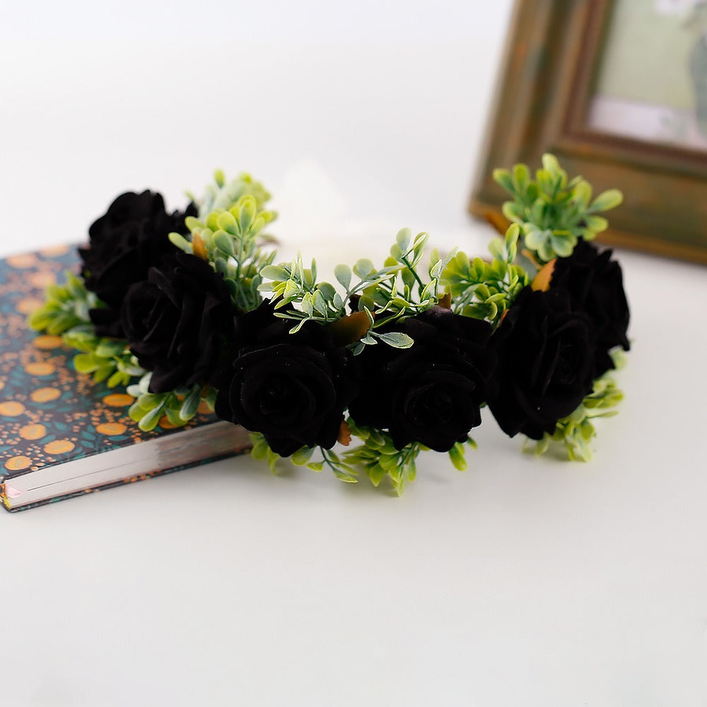 Handmade flower wreaths seaside vacation wedding accessories velvet adjustable hair accessories