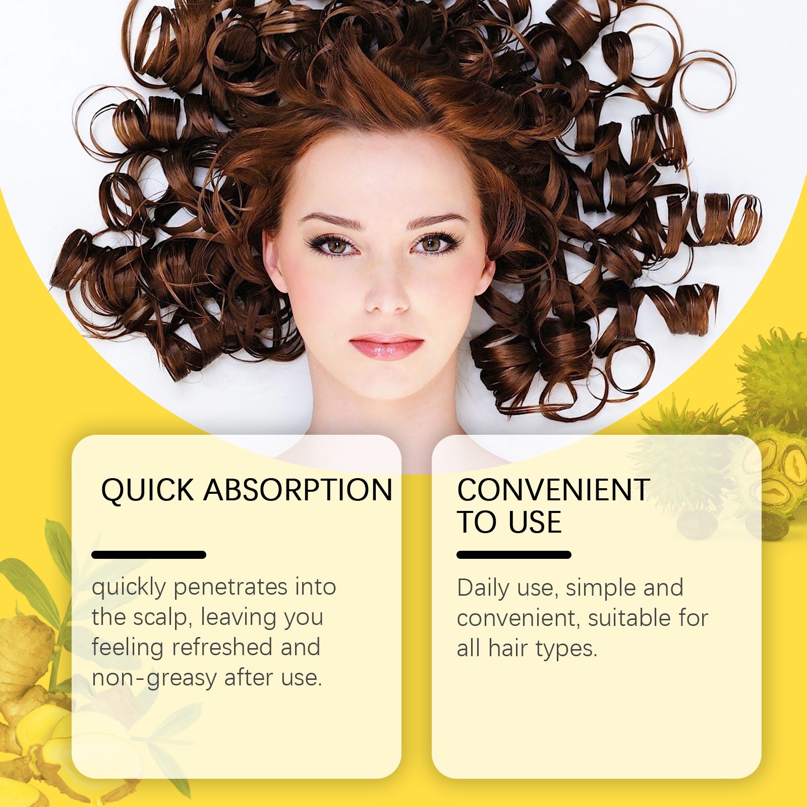 Ginger Hair Essential Oil Ginger Plant Extract Gently Nourishes And Moisturizes Hair And Scalp