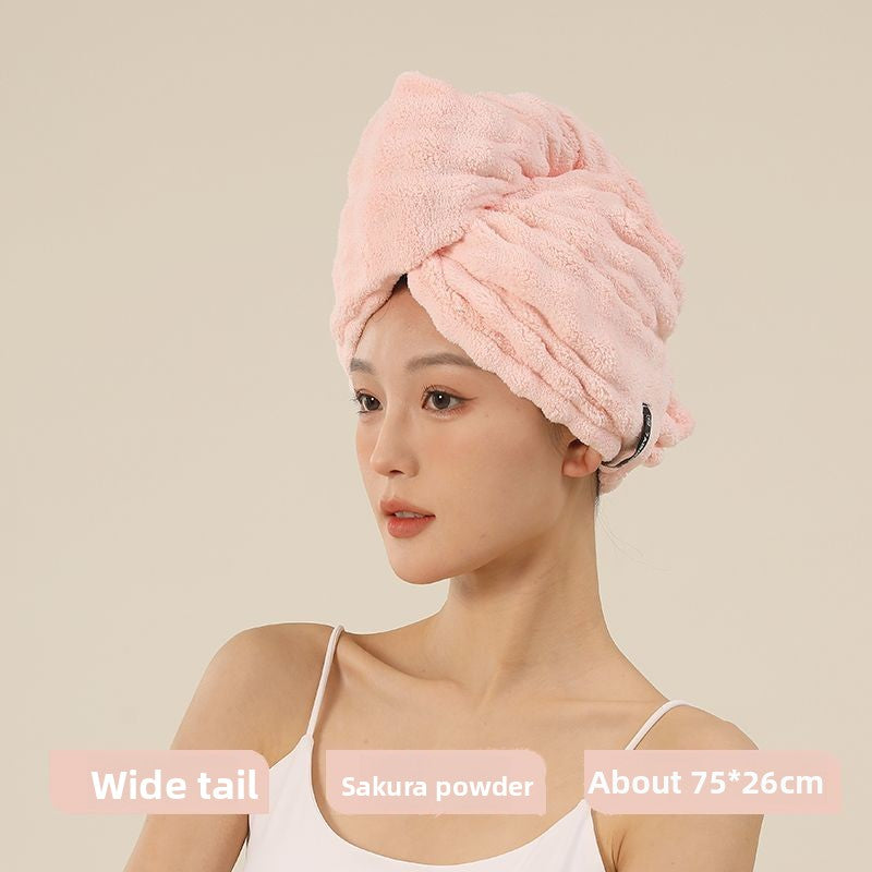 French Style Dry Hair Cap for Adults, Extra Large and Thick, Strong Water Absorption, Quick Drying Hair Care, One-Piece Head Wrap Dry Hair Towel