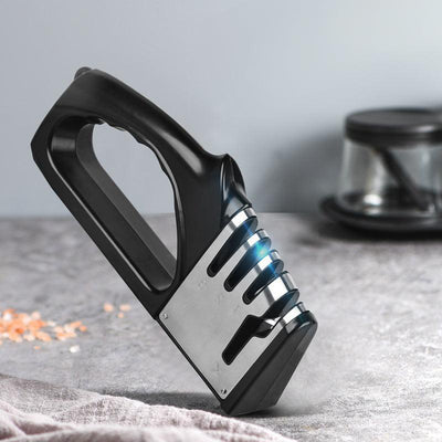 4 - stage kitchen knife sharpener, multifunctional, portable, non - slip base, kitchen gadget