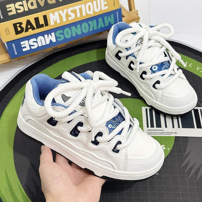 National trendy white shoes for men niche trendy thick soled sports sneakers for women