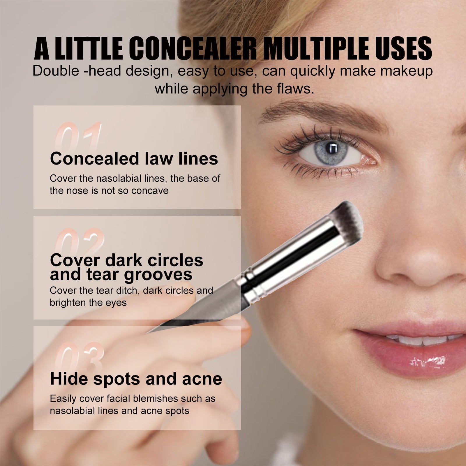 Three-Color Concealer, Natural Cover Dark Black Rim Of The Eye Spots Blain To Imprint Carry Bright Color Of Skin Concealer