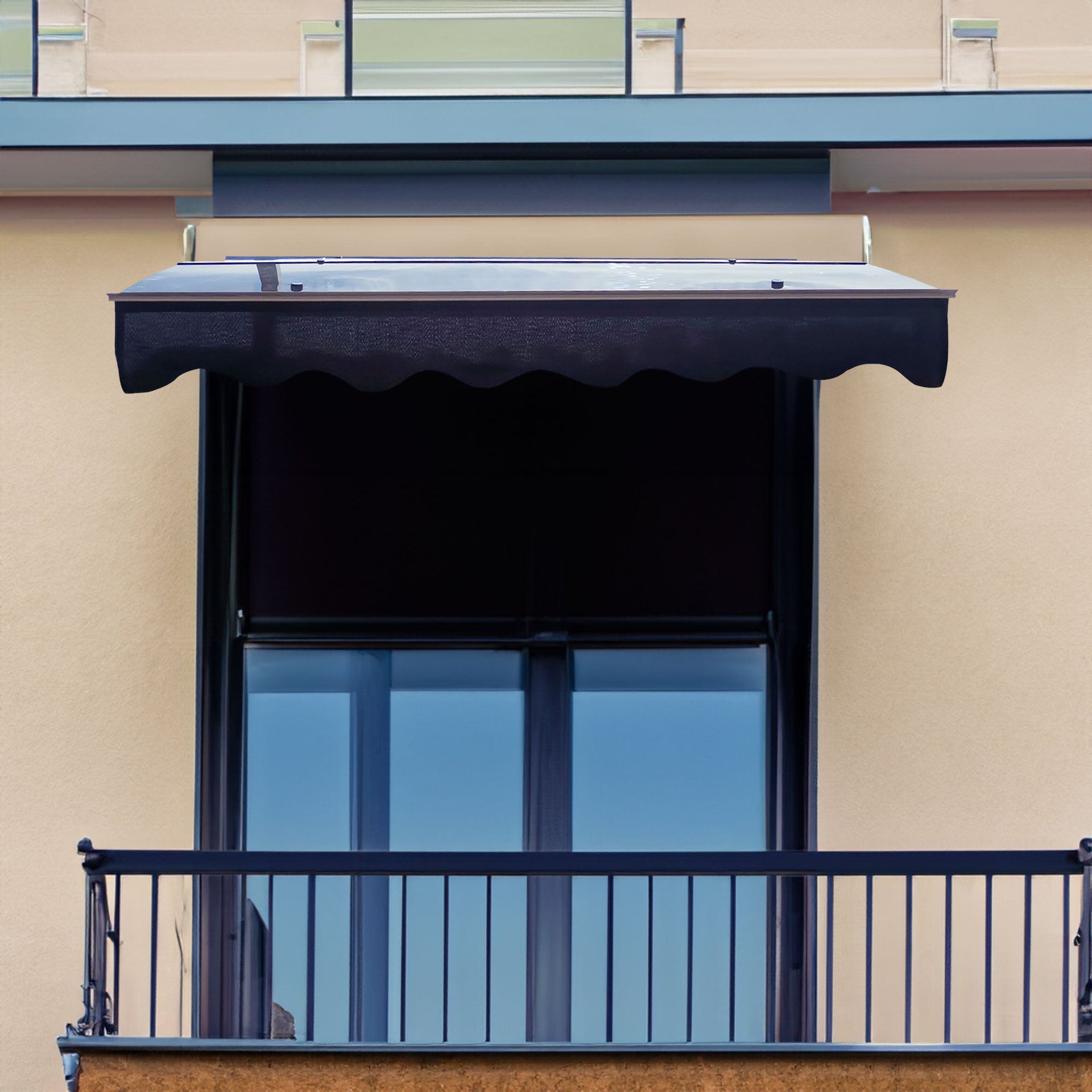 DA5934W Series Door Window Awning Canopy Made of 0.137 Inch Thick Crystal Solid Polycarbonate Sheet in size of 59