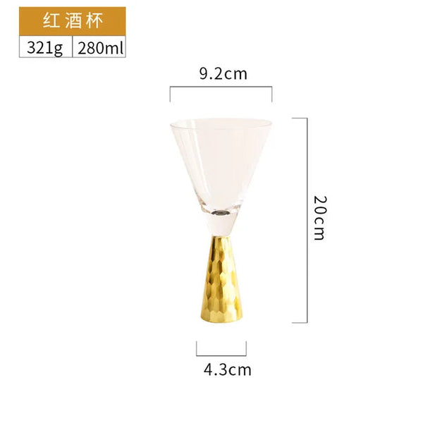 High-end Glass Wine Glasses Golden Wine Glasses Family Party Champagne Glasses Bar Whiskey Cocktail Glasses Martini Glasses