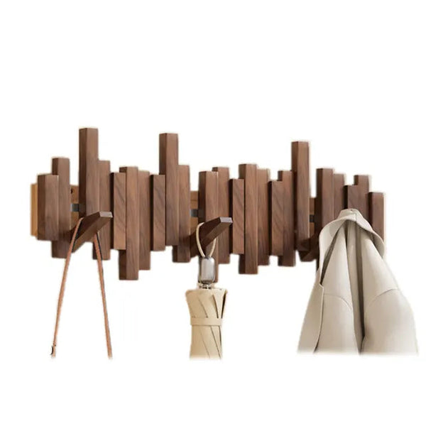 Coat Racks Wall Hanging Wall Entry Door Porch Hanging Scarf Coat Rack Perforated Solid Wood Creative Piano Keys Clothes Hook