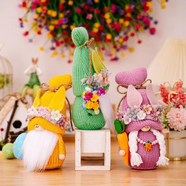 Easter Decorations Easter Knitted Rudolf Rabbit Doll Decoration