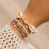Bohemian vacation style shell rice bead bracelet Bracelet beach starfish bead set for women