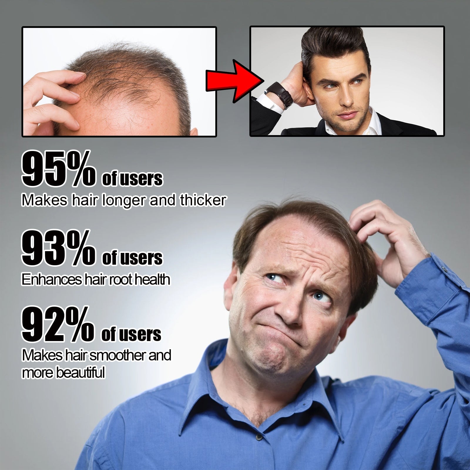 Hair Conditioner For Men, Hair Protection Hair Repair Nutrition Moisturizing Thick Scalp Massage Treatment