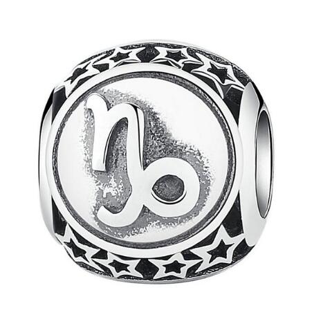 BAMOER 925 Sterling Silver Aquarius Star Sign Zodiac Beads Charms fit Bracelets PSC048