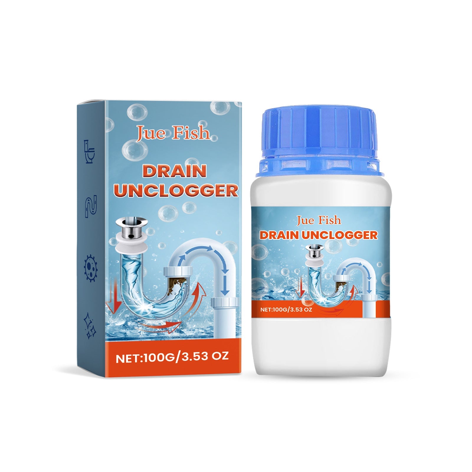 Drain Unclogger, Kitchen Toilet Sewer Pipe Oil Blockage Cleaning Dredging Deodorization