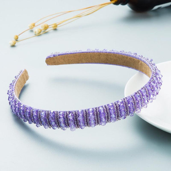 Hair Hoop Hand-Woven Beaded Headband Female Baroque Sponge Hair Bundle Korean Face Wash Hair Accessories
