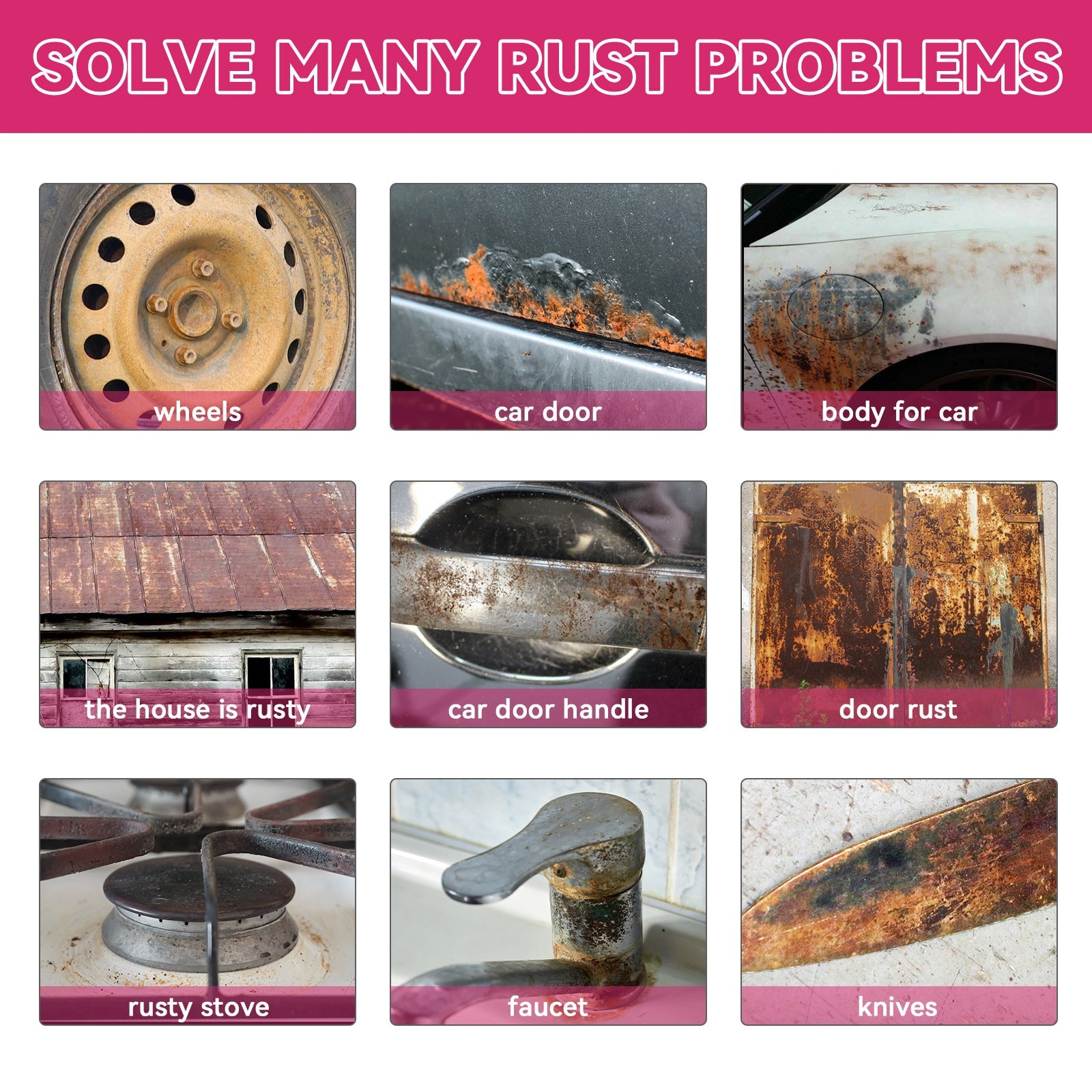 Auto Rust Remover Auto Wheel Hub Handlebar Parts Rust Cleaning And Decontamination Multi-Function Rust Remover