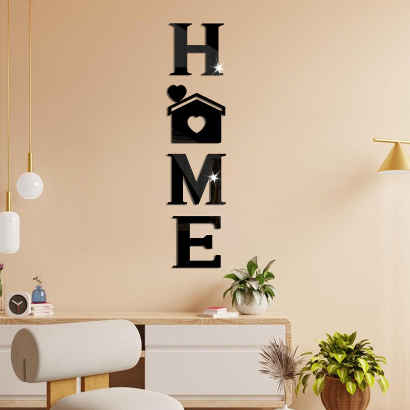 Acrylic Mirror Stickers: Home House Love Combo Bestseller Shein Soft Mirror Decorative Wall Stickers with Letter Hearts