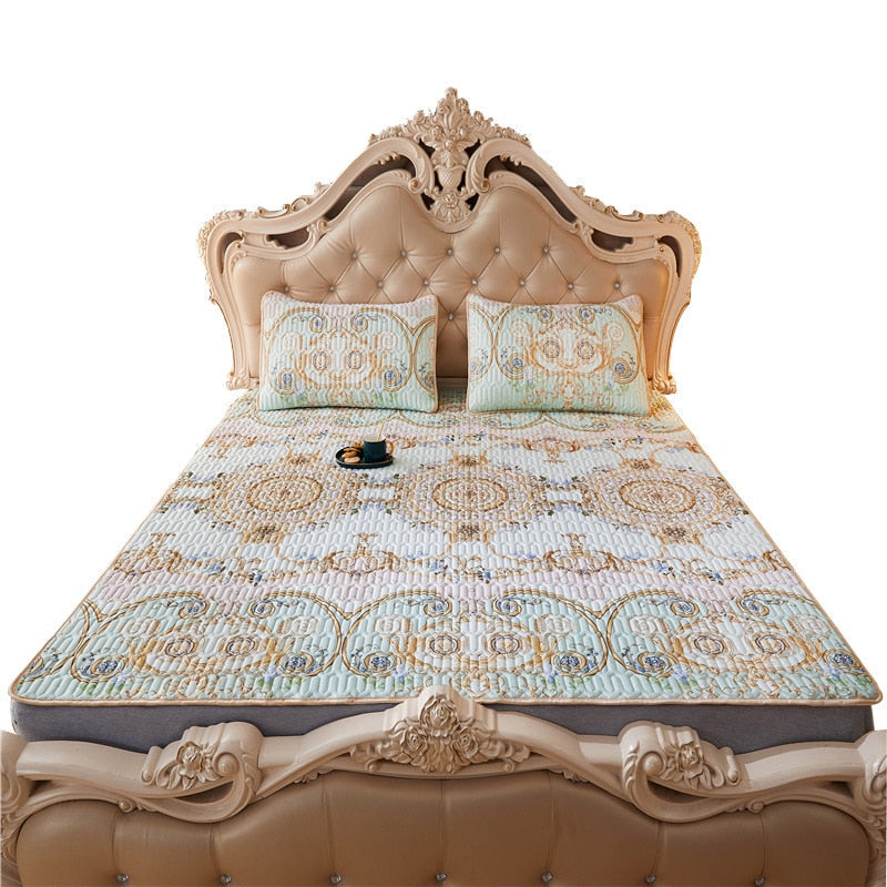 Summer Bed Sheet Ice Silk Mat Soft and Comfortable Latex Mattress Bedding Three-piece Breathable Mat for Comfortable Sleep