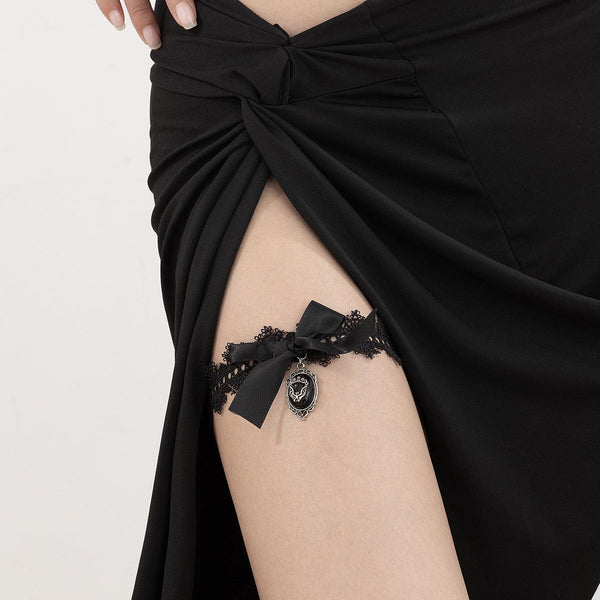Sexy hot girl elastic band lace leg ring fashionable alloy ribbon tassel leg chain female