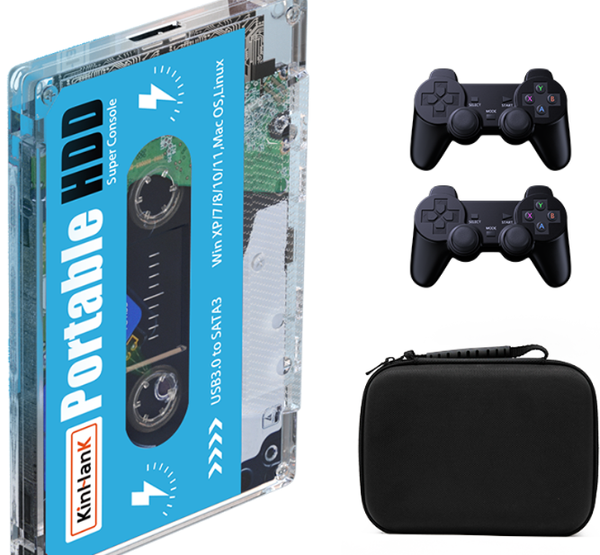 Kinhand 500G HDD Portable External Hard Drive Disk 55000 Retro Games For PSP/SEGA SATURN/Wii Gaming Card for Computer Laptop