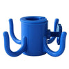 Portable Beach Umbrella Hook: 4-prong, universal for hats, bags, clothes; fits camping/beach umbrellas. - Blue