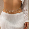 Beach style sexy rice bead multi-layer waist chain cross-border metal sequin bead waist chain