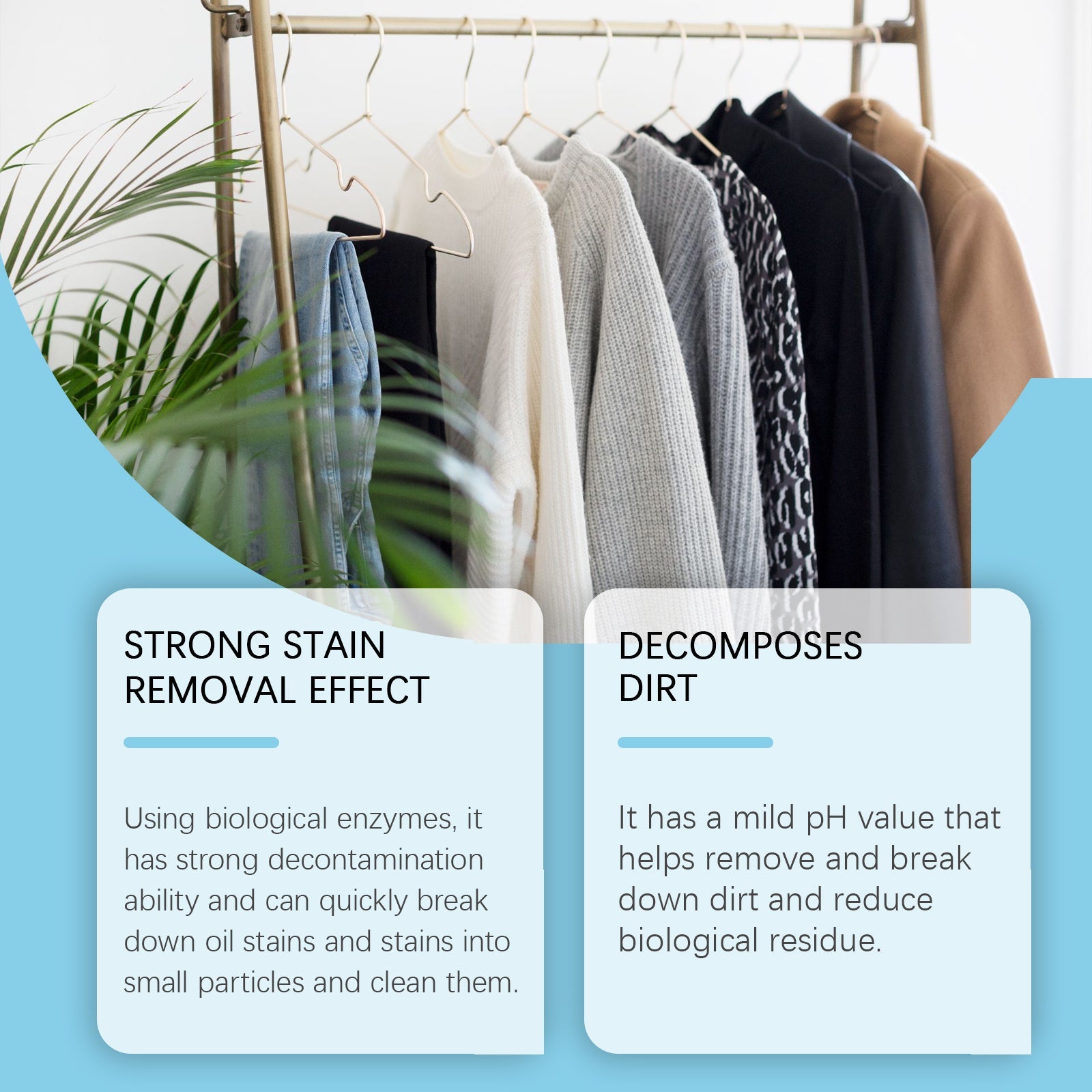 Clothing Enzyme Cleaner, Clean Stubborn Dirt Stains Yellow Sweat Stains Multi-Purpose Clothing Cleaner