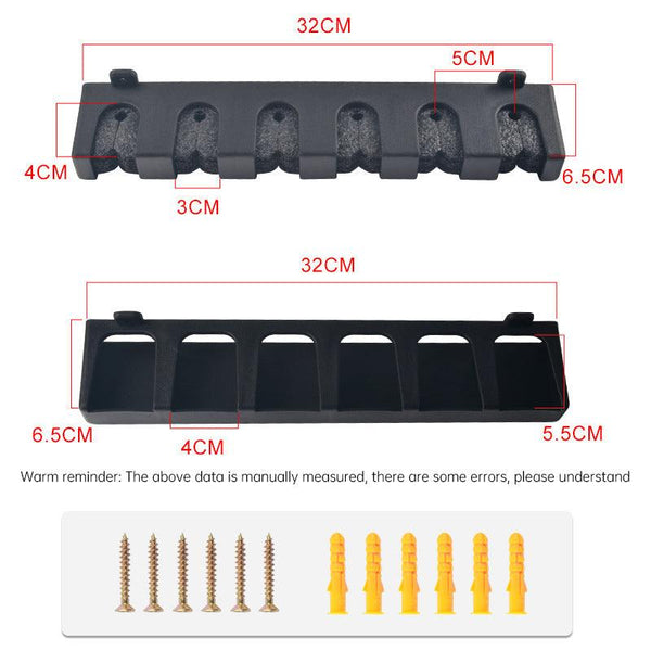 1pc 6-hole fishing rod wall mount, vertical/horizontal display frame