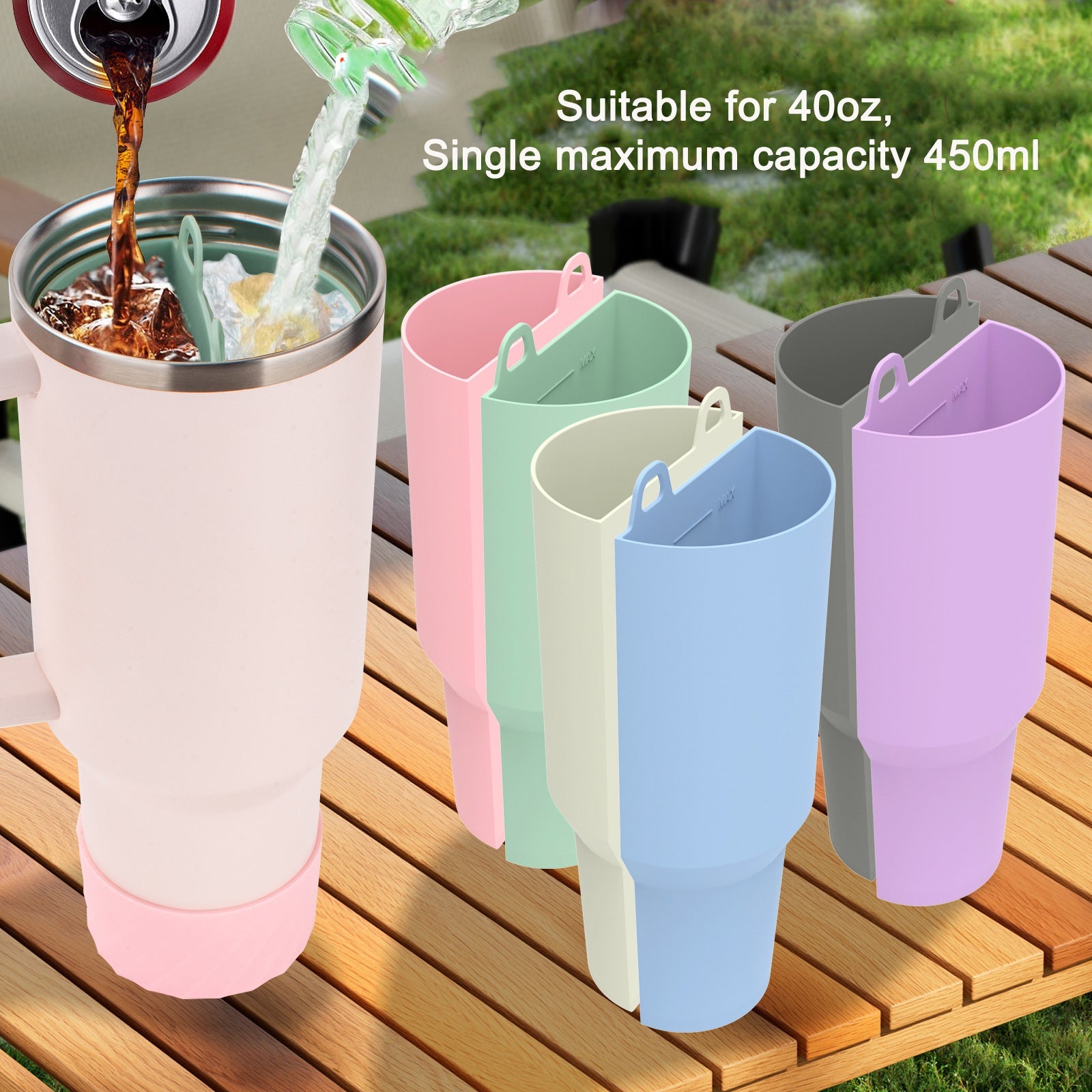 2-in-1 lined double drinking cup inner liner silicone 40oz special