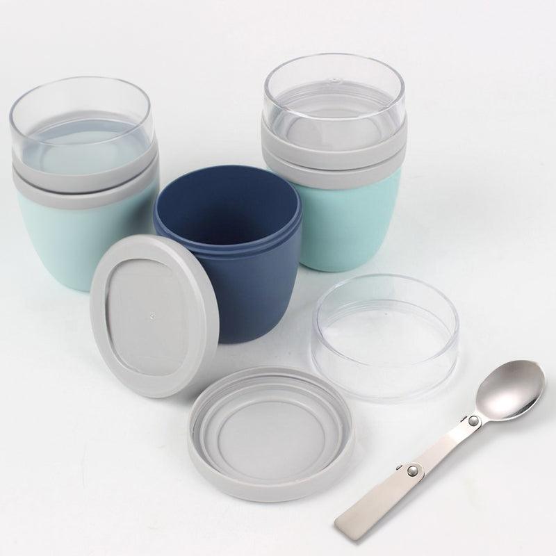 Portable Yogurt Cereal Cups with Lids. Ideal for Overnight Oats, DIY Salads & Parfaits. Great for Breakfast or Lunch