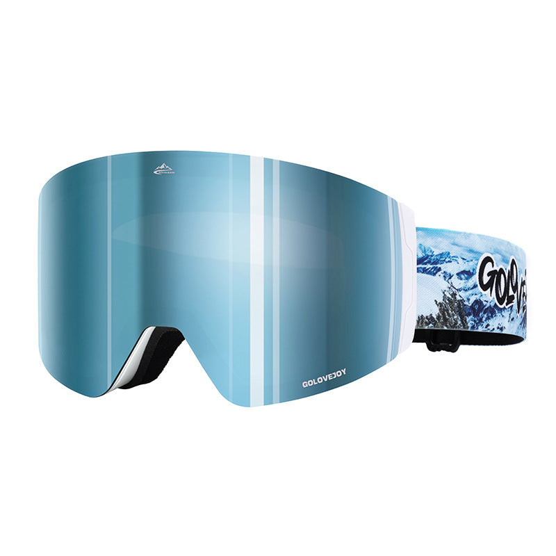 Magnetic ski goggles for men and women double anti-fog outdoor sports riding equipment goggles windproof